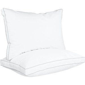 Utopia Bedding Bed Pillows for Sleeping Queen Size (White), Set of 2, Cooling Hotel Quality, Gusseted Pillow for Back, Stomach or Side Sleepers