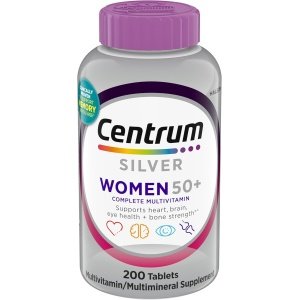 Centrum Silver Women’s Multivitamin for Women 50 Plus, Multivitamin/Multimineral Supplement with Vitamin D3, B Vitamins, Non-GMO Ingredients, Supports Memory and Cognition in Older Adults – 200 Ct