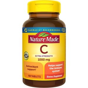 Nature Made Extra Strength Vitamin C 1000 mg, Dietary Supplement for Immune Support, 100 Tablets, 100 Day Supply