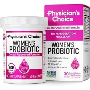 Physician’s Choice Probiotics for Women – PH Balance, Digestive, UT, & Feminine Health – 50 Billion CFU – 6 Unique Strains for Women – Organic Prebiotics, Cranberry Extract+ – Women Probiotic – 30 CT