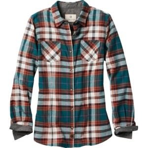 Legendary Whitetails Womens Cottage Escape Flannel Long Sleeve Plaid and Solid Color Clothes, Fitted Button Down